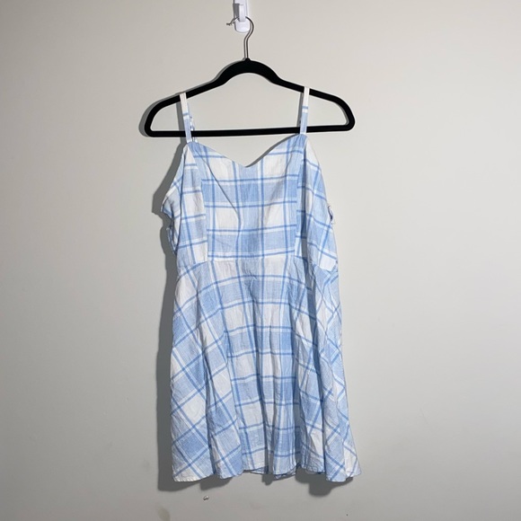 light blue blue plaid dress - Picture 1 of 5